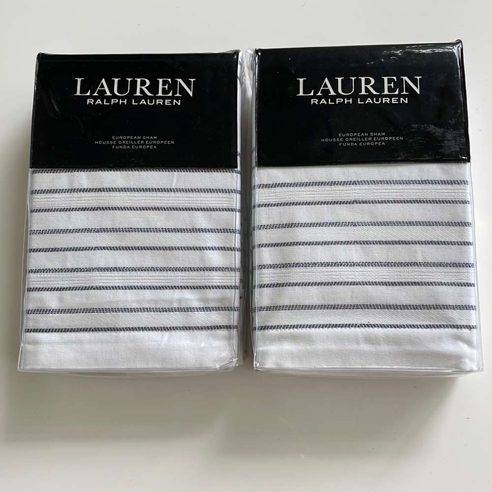 COPY - New Ralph Lauren Juliet White Blue European Sham Set of 2. $270.